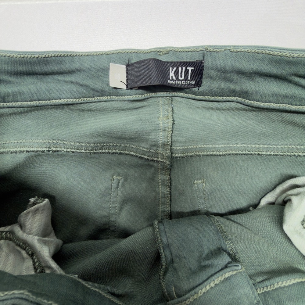 KUT from the Kloth Mia Toothpick Skinny Sage Green Jeans  Size 16 - Picture 3 of 9